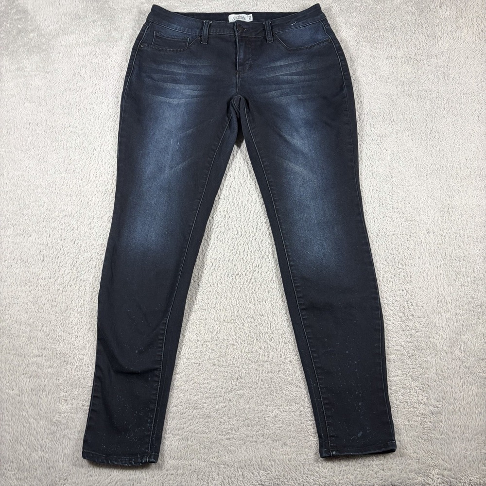 Royalty For Me Jeans Womens 10 Dark Wash Indigo Faded Skinny Tapered Stretch